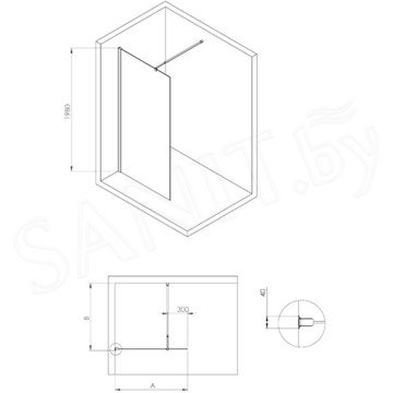 Душевая стенка Deante Kerria Plus Walk-In