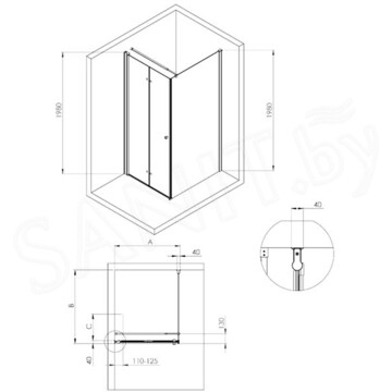 Душевое ограждение Deante Kombi Kerria Plus Walk-In прозрачный