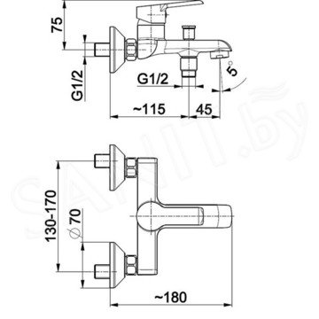 Смеситель для ванны Armatura Seelit 5814-010-0