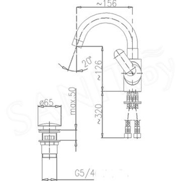 Смеситель для умывальника Armatura Cyrkon 583-715-00