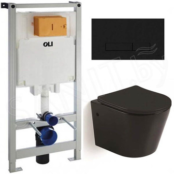 Комплект инсталляции OLI 80 885111 c клавишей Narrow 152942 и подвесным унитазом CeramaLux B2330В