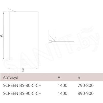 Душевая шторка на ванну Good Door Screen BS-C-B