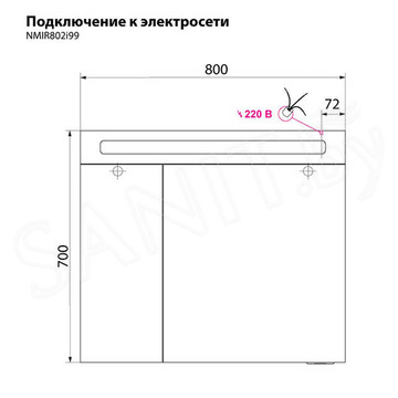 Шкаф-зеркало Iddis Mirro MIR80N2i99
