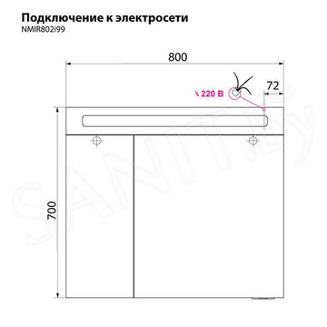 Шкаф-зеркало Iddis Mirro MIR80N2i99