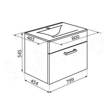 Тумба под умывальник Iddis Mirro MIR80W2i95K