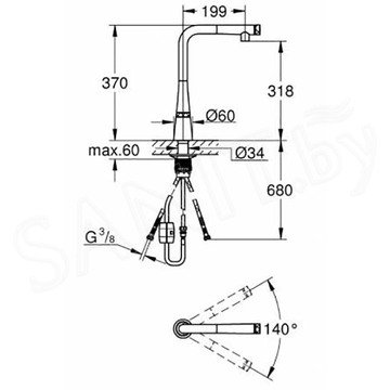 Смеситель для кухонной мойки Grohe Zedra SmartControl 31593002