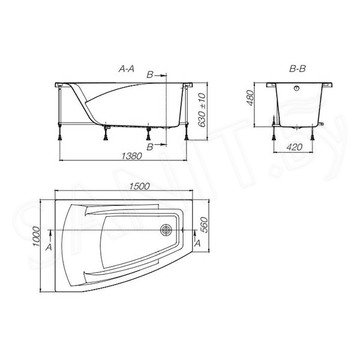 Акриловая ванна Roca Hall Angular