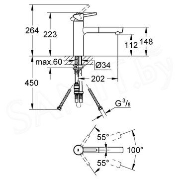 Смеситель для кухонной мойки Grohe Concetto 31129001 с выдвижным изливом