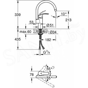 Смеситель для кухонной мойки Grohe Eurosmart New 33202002 / 33202DC2