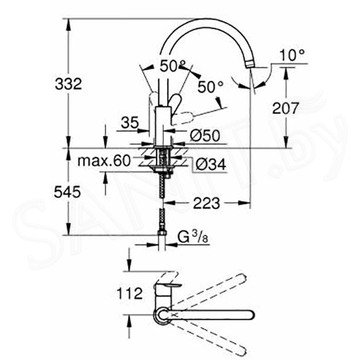 Смеситель для кухонной мойки Grohe BauEdge 31367001