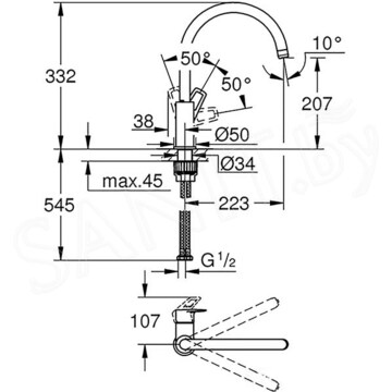 Смеситель для кухонной мойки Grohe BauLoop 30335DC1