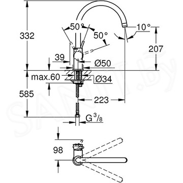 Смеситель для кухонной мойки Grohe BauClassic 31535001