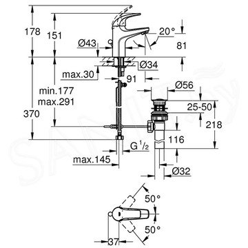 Смеситель для умывальника Grohe BauCurve 32805000