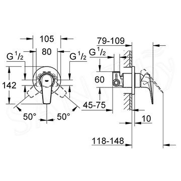 Смеситель скрытого монтажа Grohe BauFlow 29046000