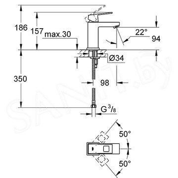 Смеситель для умывальника Grohe Eurocube 23132000