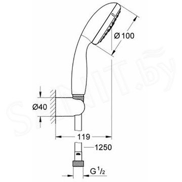 Душевая лейка со шлангом Grohe New Tempesta 27799001