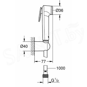 Гигиеническая лейка Grohe Tempesta-F Trigger Spray 30 26352000