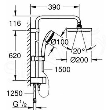 Душевая система GROHE New Tempesta 200 27389002