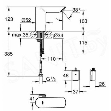 Смеситель для умывальника Grohe Bau Cosmopolitan E 36451000 сенсорный