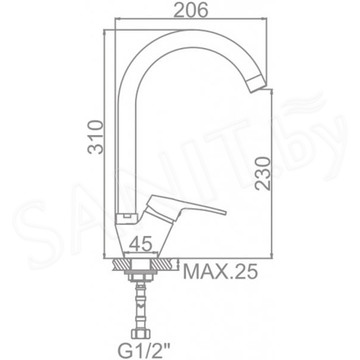 Смеситель для кухонной мойки Ledeme L5977-2