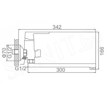 Смеситель для ванны Ledeme L2277