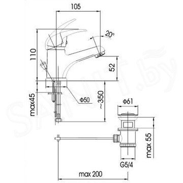 Смеситель для умывальника Armatura Jaspis 542-815-00