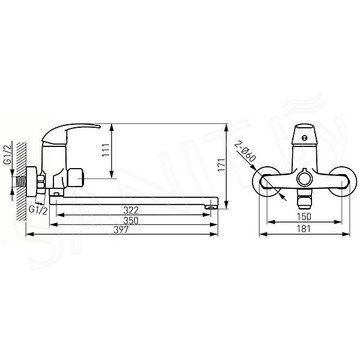 Смеситель для ванны Ferro Vasto BVA55A