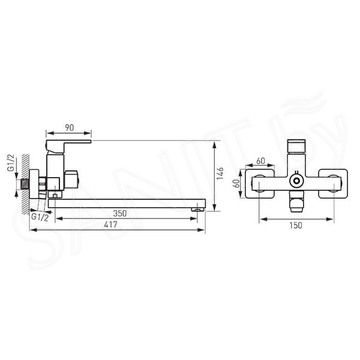 Смеситель для ванны Ferro Zicco BZI55A