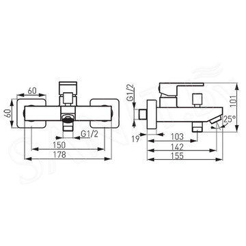 Смеситель для ванны Ferro Zicco BZI1BL