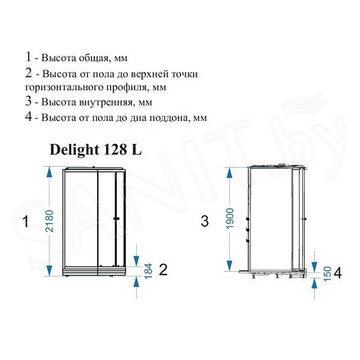 Душевая кабина Domani-Spa Delight 128 белая матовая с гидромассажем