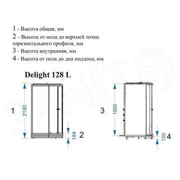 Душевая кабина Domani-Spa Delight 128 dusty blue