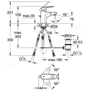 Смеситель для умывальника Grohe Europlus 33155002