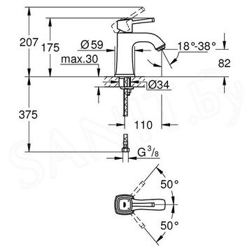 Смеситель для умывальника Grohe Grandera 23310000