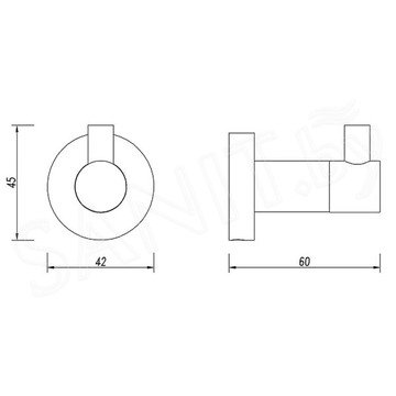 Крючок Omnires Modern MP60110AT / MP60110BL