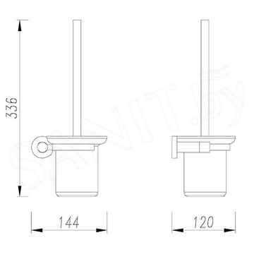 Ершик для унитаза Omnires Modern MP60620BL / MP60620AT