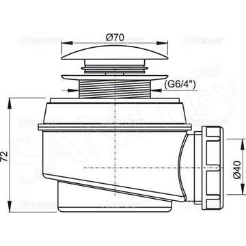Сифон для душевого поддона AlcaPlast A465-50 Click Clack
