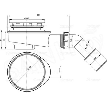 Сифон для душевого поддона AlcaPlast A491CR