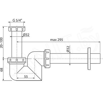 Сифон для умывальника и биде AlcaPlast A45F-DN32