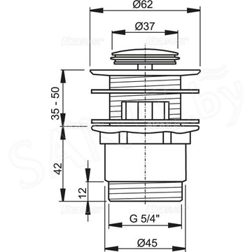 Донный клапан AlcaPlast A39 Click Clack