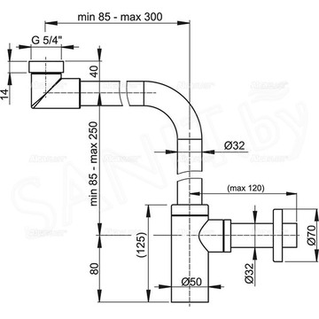 Сифон для умывальника AlcaPlast A403