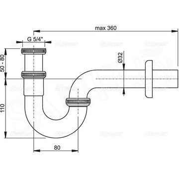 Сифон для умывальника AlcaPlast A432