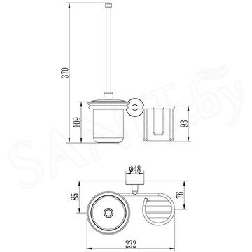 Ершик для унитаза Ledeme L1710-1 с держателем для освежителя воздуха