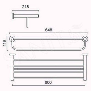 Полка для полотенец с держателем Gerhans K23014