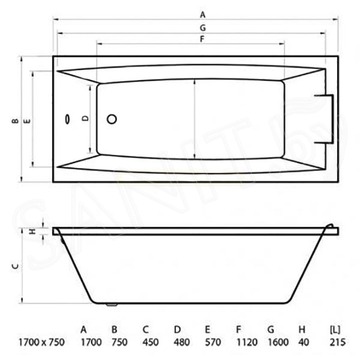 Акриловая ванна Bonito Home Julia