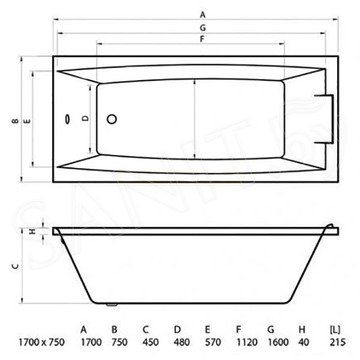 Акриловая ванна Bonito Home Julia