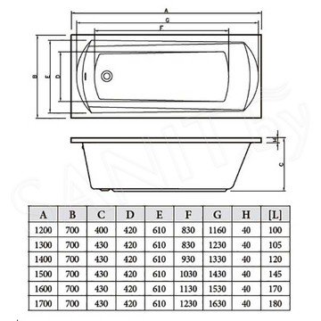 Акриловая ванна Bonito Home Selena с ножками Standard