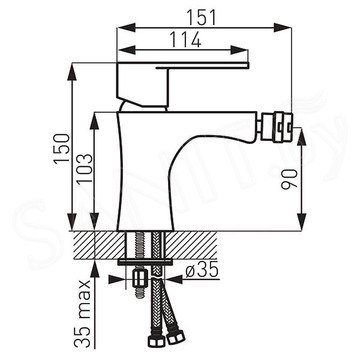 Смеситель для биде Ferro Algeo BAG6BL