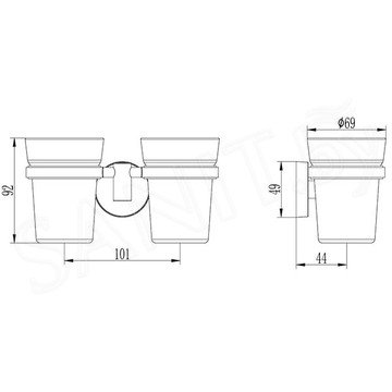 Стакан Ledeme L1708 двойной