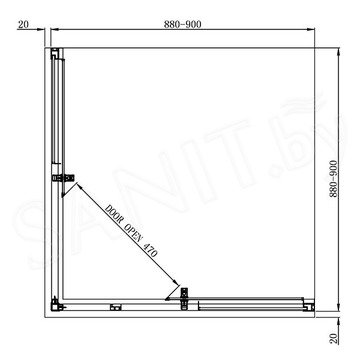 Душевой уголок Adema GLASS line vierkant прозрачный