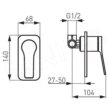 Смеситель скрытого монтажа Ferro Stratos Black BSC7PABL (1 функция)